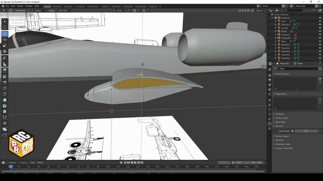 Modelling A-10 Thunderbolt II with Blender for RC Plane Plans Part 1 [Timelapse] смотреть онлайн