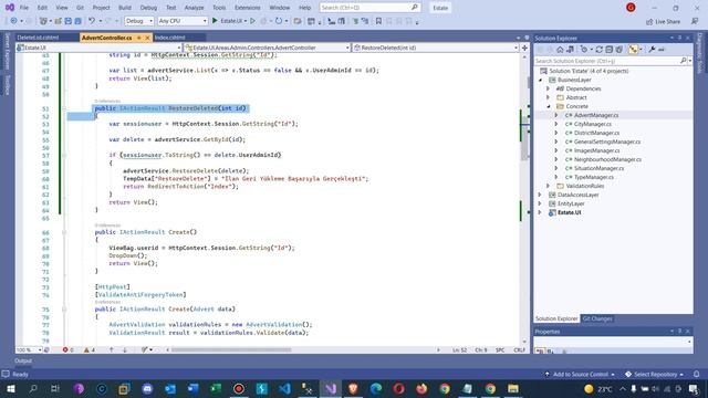 .Net Core 5.0 ile Emlak Sitesi - İlanları Çöp Kutusundan Silme смотреть онлайн