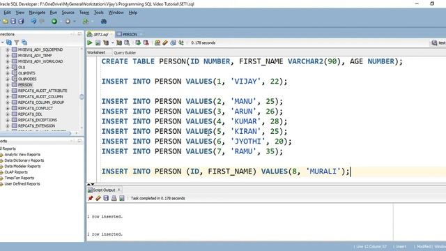 SQL With Oracle Database Tutorial #6 | Inserting Values only to the Specified Columns смотреть онлайн