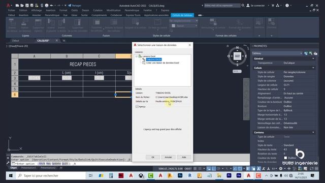 Comment LIER un tableau EXCEL à un tableau sur Autocad смотреть онлайн