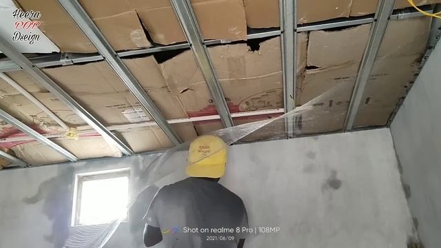 teen set mein pop ceiling kaise karte Hain, false ceiling framing,pop design, смотреть онлайн