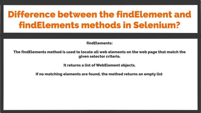 What is the difference between the findElement and findElements methods in Selenium? смотреть онлайн