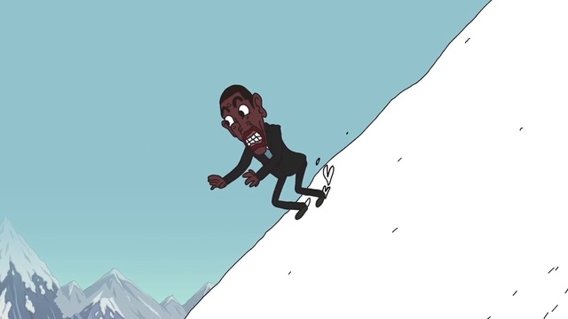 Обама скатился