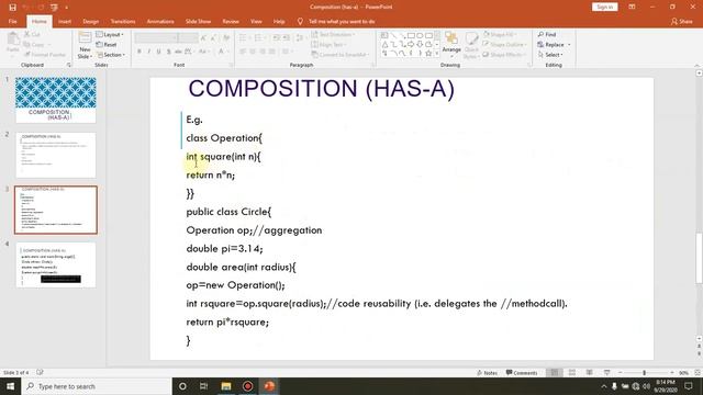 Composition(Has a ) in Java смотреть онлайн