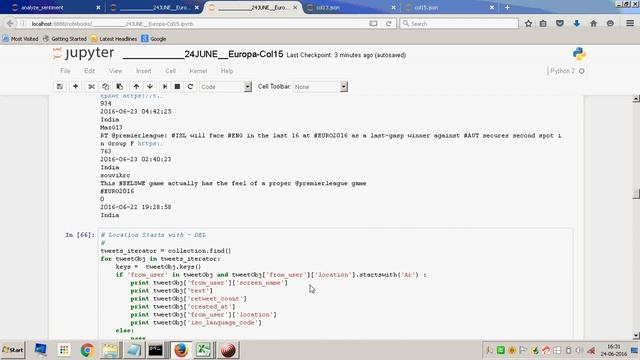 EUROPA 2016 Tweets Analysis Python , MongoDB , Tweepy - 24JUNE смотреть онлайн