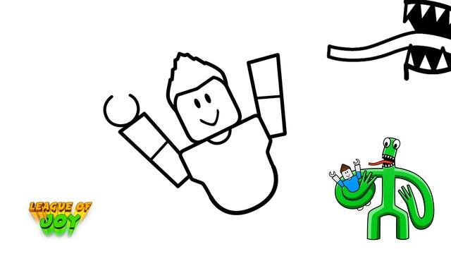 How to DRAW GREEN with PLAYER from RAINBOW FRIENDS - ROBLOX DRAWING смотреть онлайн