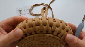 Корзина крючком узором "Ротанг"!