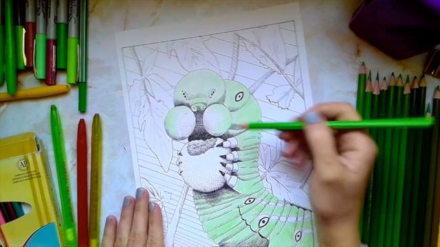 Tomato Worm Coloring Tutorial смотреть онлайн