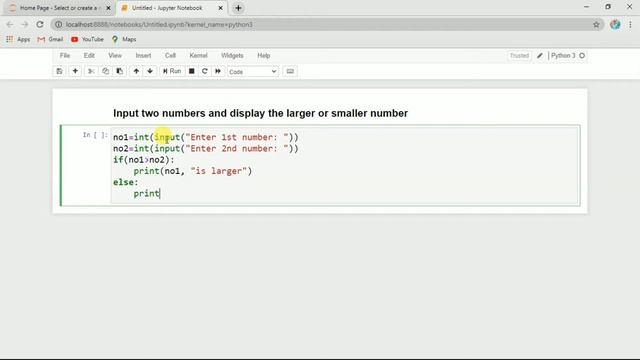 Input two numbers and display the larger/smaller number | Python Programming - Q2 | CBSE CLASS 11 смотреть онлайн