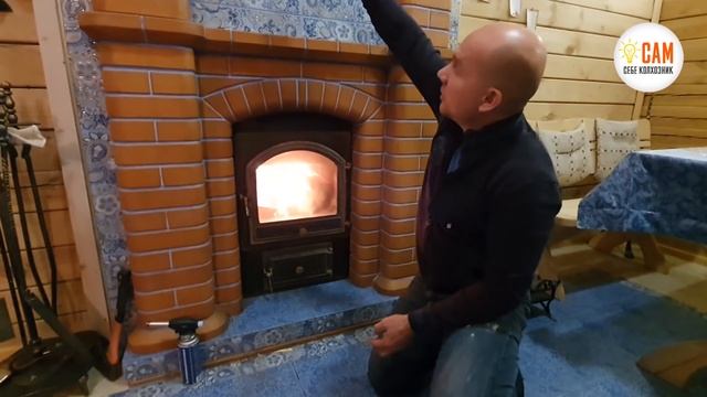 Настоящая русская баня с красивым каминным порталом смотреть онлайн