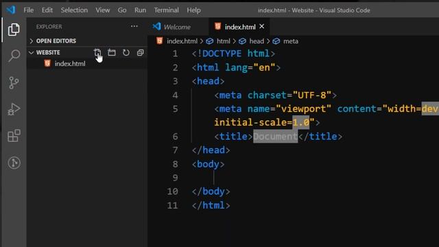 Visual Studio Code HTML setup - HTML starter code template | Keyboard Shortcut for HTML base code смотреть онлайн