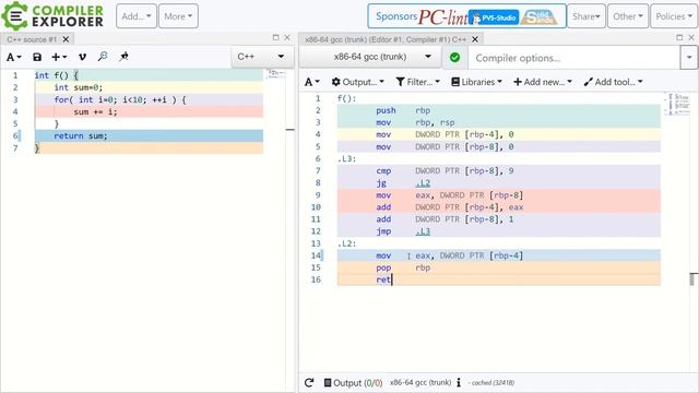 You should use Compiler Explorer смотреть онлайн
