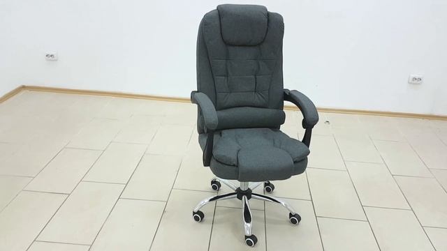 Кресло офисное тканевое (темно-серое) с массажем смотреть онлайн