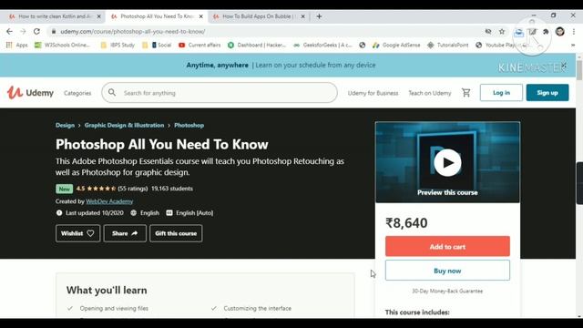 Udemy Free Certificate Courses Kotlin Android | Make Apps on Bubble | Adobe Photoshop Online Classe смотреть онлайн