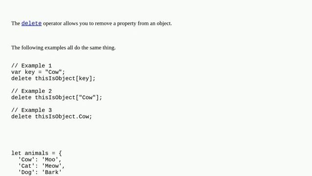 How do I remove a key from a JavaScript object? смотреть онлайн