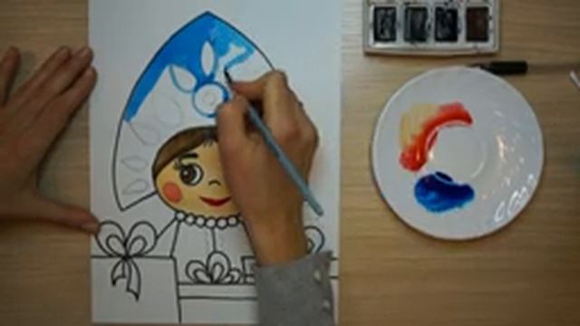 Снегурочка рисунок. Как нарисовать снегурочку просто. Сказочный персонаж. Кокошник рисунок. смотреть онлайн