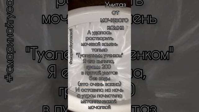 Чистый УНИТАЗ от МОЧЕВОГО КАМНЯ. КАКОЕ СРЕДСТВО ПОМОГЛО ?% Чем лучше почистить @смаринойгусаковой смотреть онлайн