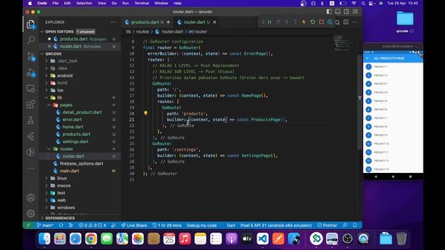 STUDY CASE FLUTTER BLOC QR CODE WITH FIREBASE [ NEW 2023 ] - 03 Go Router смотреть онлайн