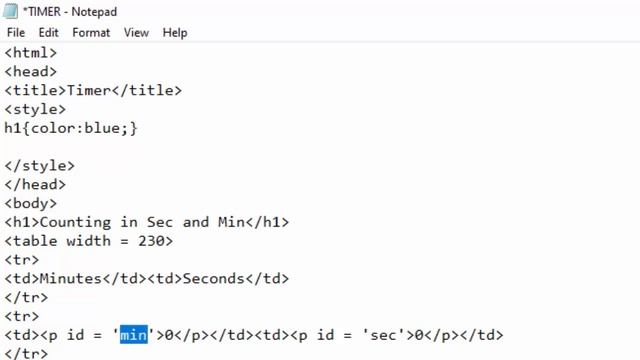 Minutes and Seconds Timer in JavaScript смотреть онлайн