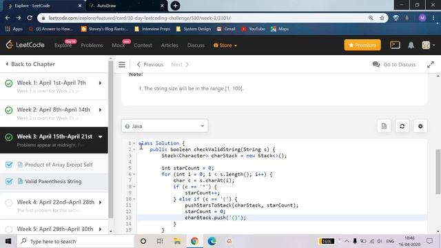 Day 16, of Leetcode's 30 Days April Challenge. Valid Parenthesis String смотреть онлайн
