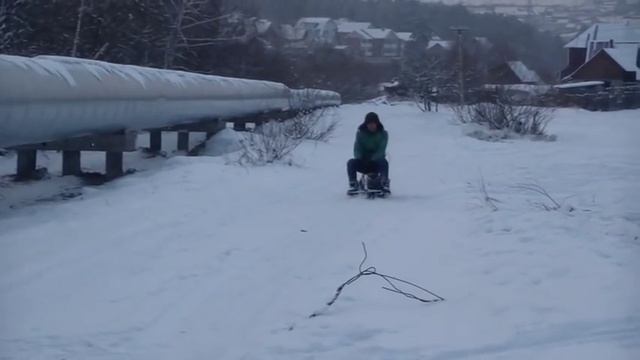 Снегоход из бензопилы и снегоката своими руками.Иркутск смотреть онлайн