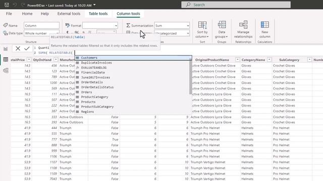 Power BI Dax Related Table смотреть онлайн