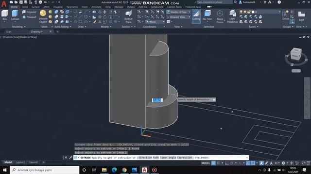 Drew the body in AutoCAD 2021 (extrude) / AutoCAD' de çizdim #1 (ekstrüzyon) смотреть онлайн