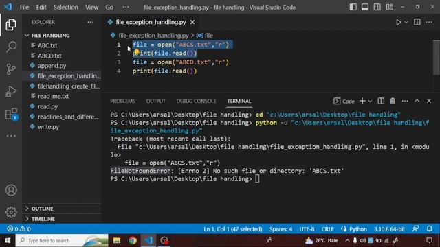 file exception handling in python | What is exception file handling? | file handling |#learnpython смотреть онлайн