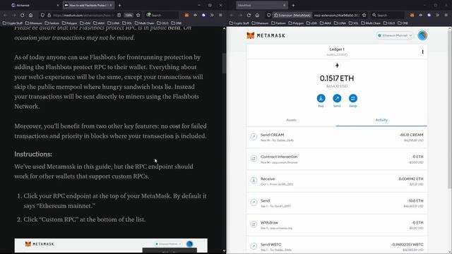 How to add flashbots RPC to metamask & protect yourself from MEV attacks on ethereum смотреть онлайн