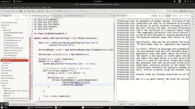 Java: using HashSet to find the total number of unique words in a text file смотреть онлайн
