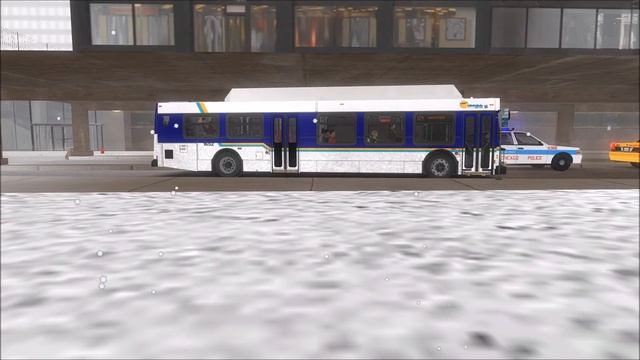 Snowy Bus Run In Downtown Chicago смотреть онлайн