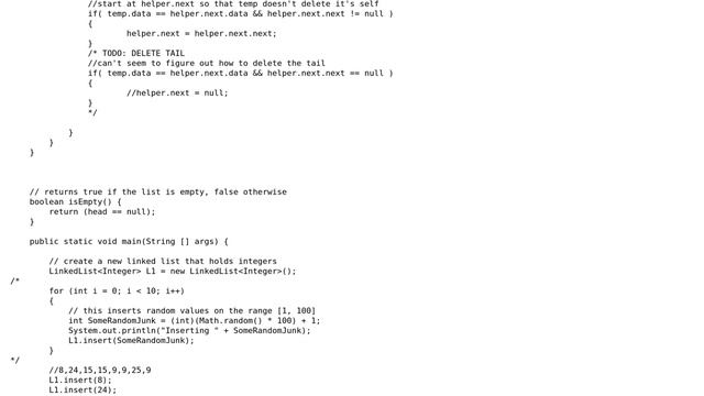 Delete AnyType Linked List tail смотреть онлайн