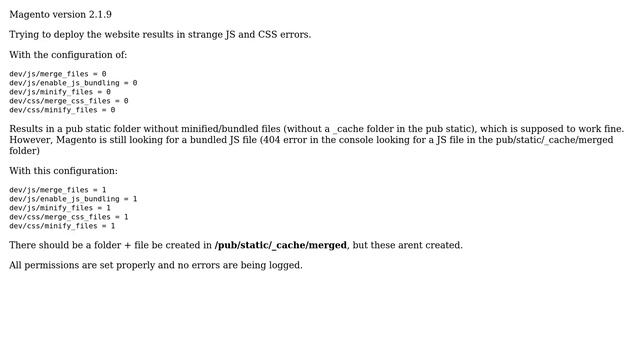 Magento: Magento 2 pub/static/_cache/merged files are not created смотреть онлайн