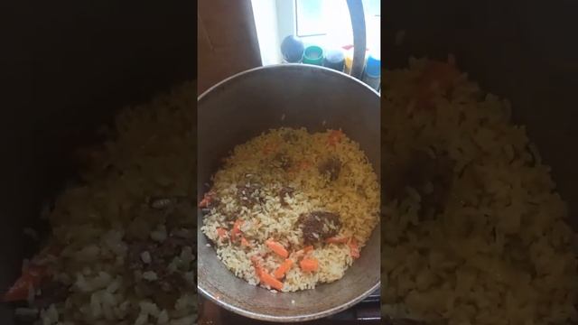 плов из тушенки результат класс!!