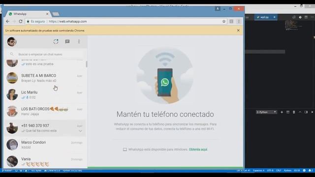 Enviar mensajes de Whatsapp con Web scrapping - Selenium | Python смотреть онлайн