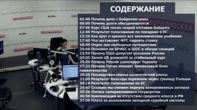 Очередной эфир на радио Говорит Москва от 11 апреля 2022 года смотреть онлайн