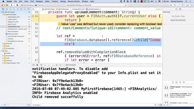 firebase v3.0 for iOS بالعربي - Part 9 - Database 3 - Remove Values смотреть онлайн