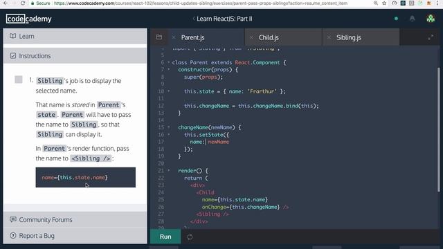 React and CodeCademy Day 10 - Child Components Update Their Siblings' Props смотреть онлайн