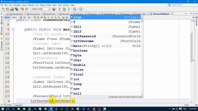 Login form with JPasswordField in java смотреть онлайн