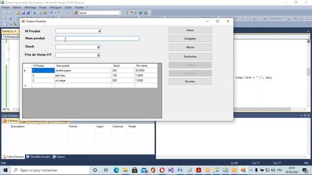Visual C# et SQL SERVER partie 3-création gestion facturation gestion table produits смотреть онлайн