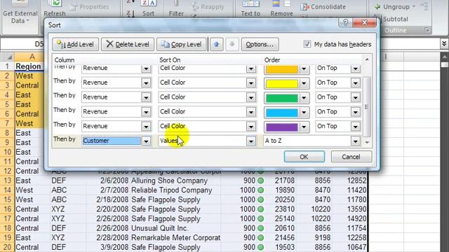 How to Sort by Color, Filter by Color in Excel 2007 смотреть онлайн