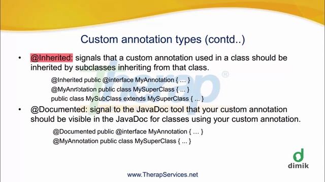 CS203 - JavaEE - Custom and Predefined Annotation Types смотреть онлайн
