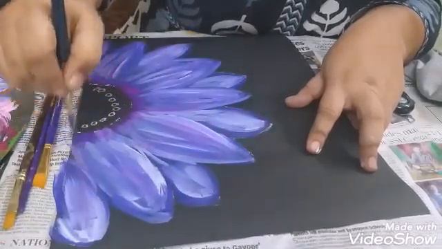 Purple flowers acrlyic painting for beginners смотреть онлайн