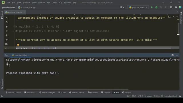 "Fixing 'TypeError: list object is not callable' Error" смотреть онлайн