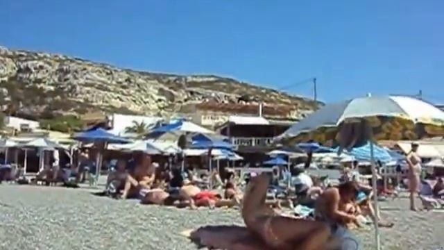 Matala Beach and Caves, Crete, Greece смотреть онлайн