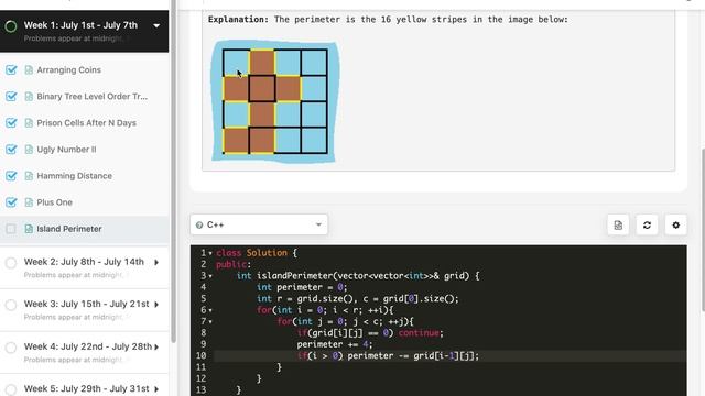 Island Perimeter | LeetCode 463 | C++, Java, Python смотреть онлайн