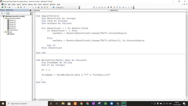 How to Export Data from Excel to CSV using VBA смотреть онлайн