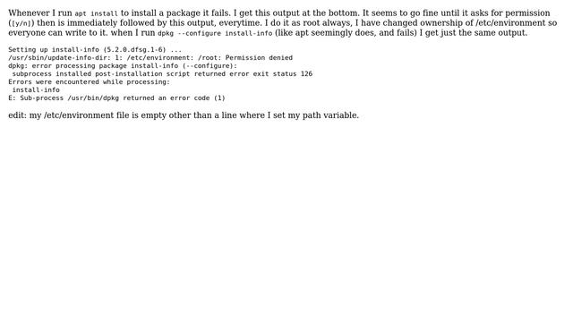 Unix & Linux: /etc/environment: /root: Permission denied смотреть онлайн