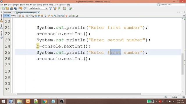 Sort numbers in NETBEANS to find Min and Max values without using Array смотреть онлайн
