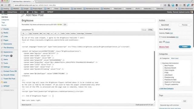 How to add a brightcove player to Wordpress with no plugin смотреть онлайн